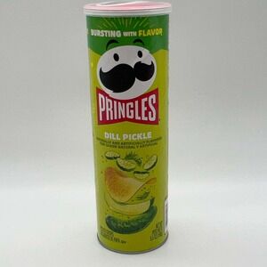 Pringles Dill Pickle Potato Crisps 5.5oz Bursting with Flavor Limited Edition‎